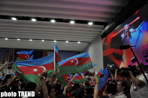 Выступление Сабины Бабаевой было встречено овациями в пресс-центре "Baku Crystal Hall" - ФОТОСЕССИЯ