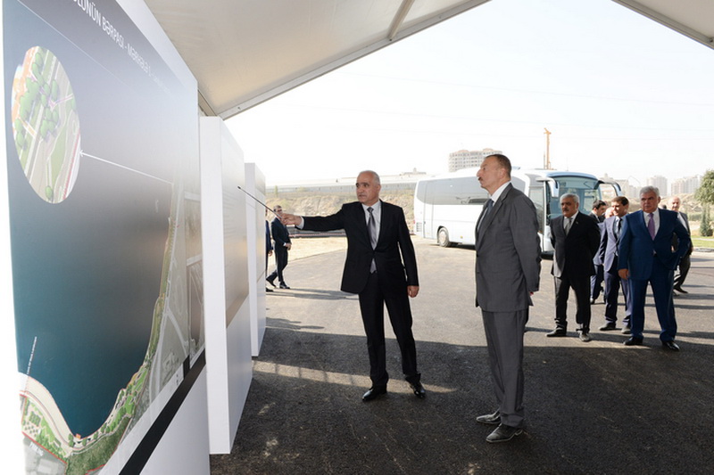 Президент Ильхам Алиев ознакомился с ходом работ по строительству Олимпийского стадиона, ряда дорожных объектов и восстановлению экосреды озера Беюкшор - ОБНОВЛЕНО - ФОТО