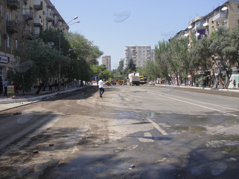 На одной из центральных улиц Баку начался ремонт - ОБНОВЛЕНО - ФОТО