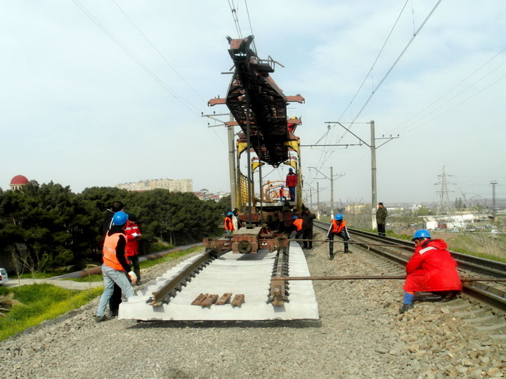 Работы на ж/д Баку-Хырдалан-Сумгайыт подходят к концу - ФОТО