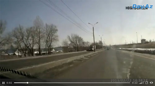 Водитель чудом избежал смерти - ВИДЕО