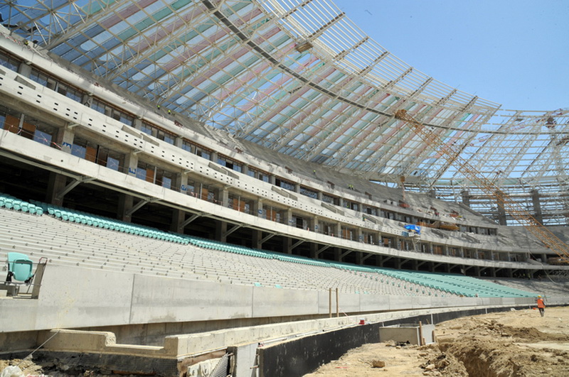 Первая леди Азербайджана Мехрибан Алиева ознакомилась со строительством и реконструкцией спортивных объектов в связи с подготовкой к первым Европейским играм - ФОТО