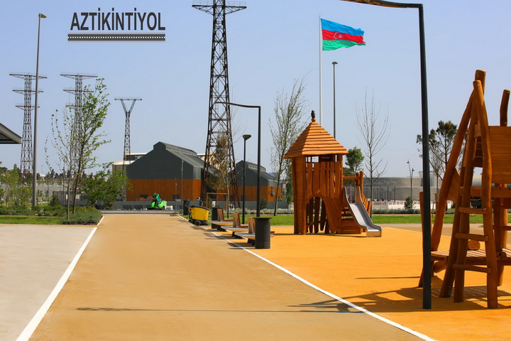 Впервые в Азербайджане цветной асфальт от компании "Aztikintiyol" - ФОТО