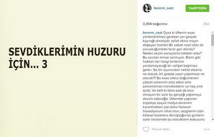 Beren Saat sükutunu pozdu - FOTO