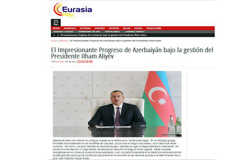 Eurasia Hoy: Впечатляющий прогресс Азербайджана при администрации Президента Ильхама Алиева - ФОТО