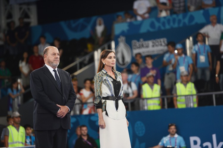 Президент Ильхам Алиев и его супруга Мехрибан Алиева в рамках первых Европейских игр наблюдали за ходом соревнований по карате и борьбе - ОБНОВЛЕНО - ФОТО