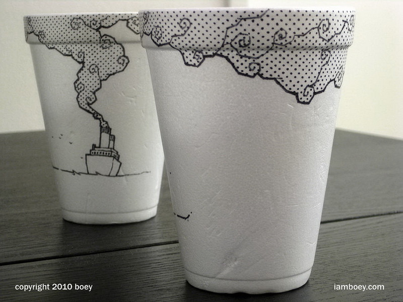 "Картинная галерея Day.Az": Рисунки на кофейных стаканчиках - ФОТО