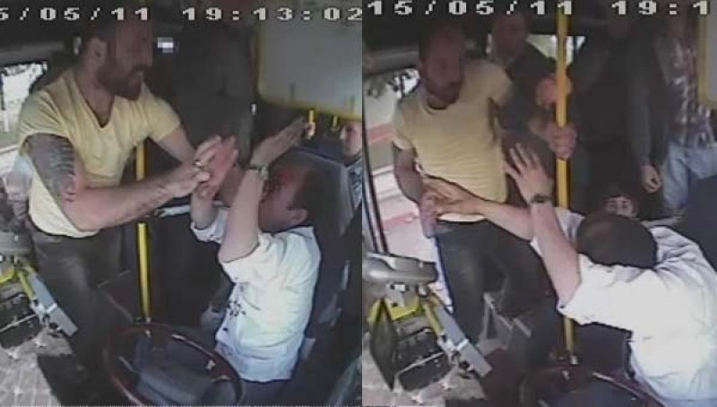 Разъяренный пассажир избил водителя автобуса - ФОТО