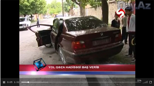 В Шеки автомобиль врезался в дерево – ВИДЕО