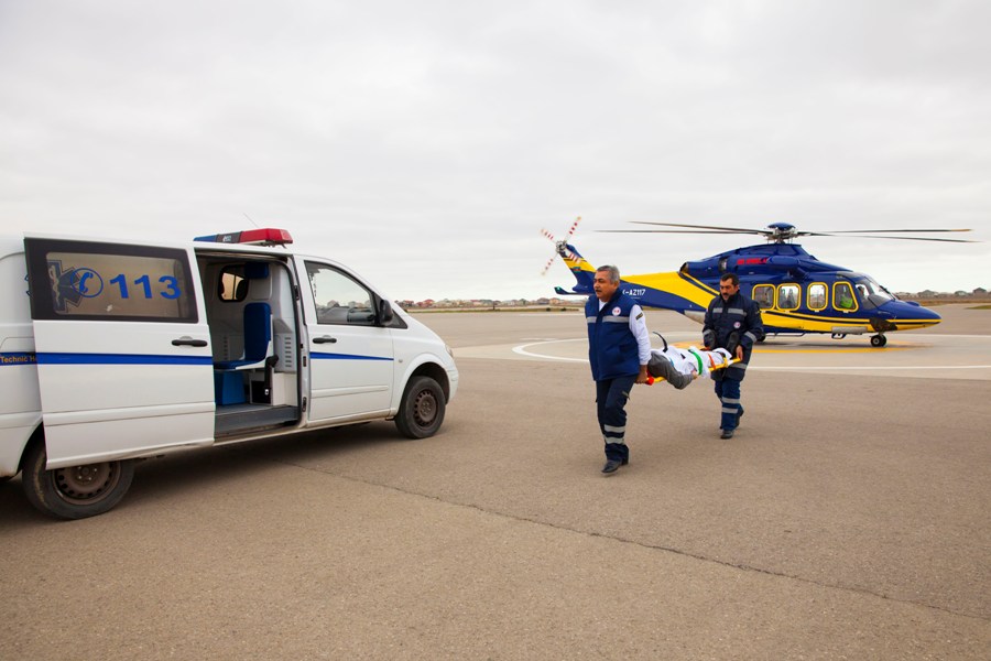 Авиакомпания "Silk Way Helicopter Services" предлагает услуги медицинского эвакуирования – ФОТО - ВИДЕО